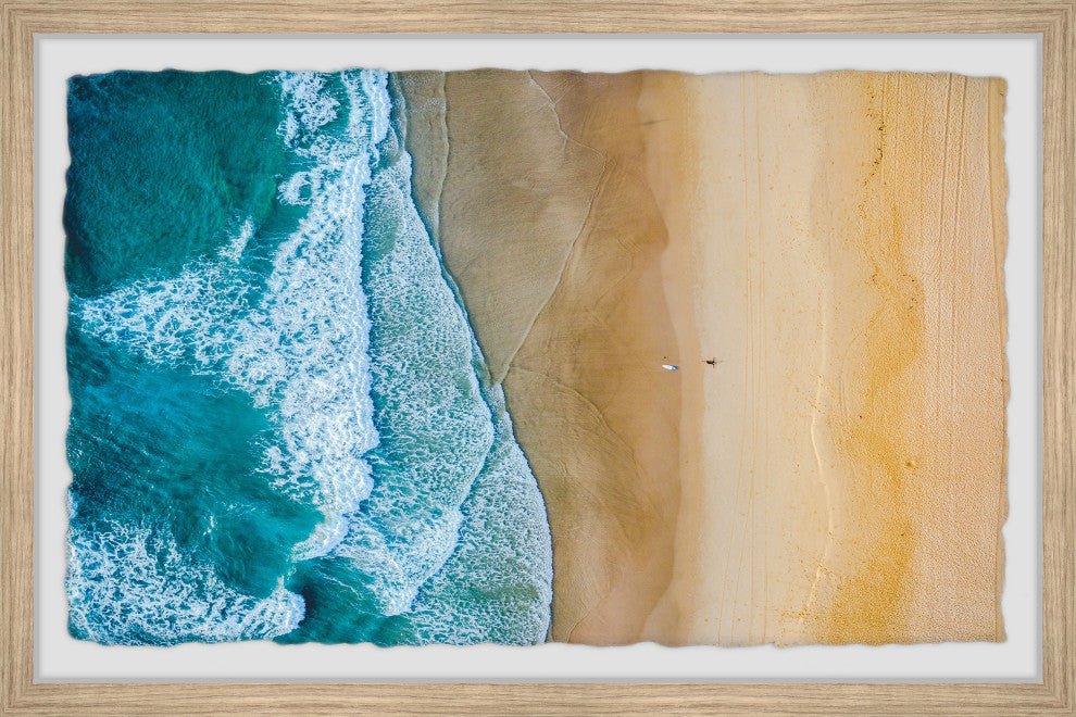 "Solo Surfing" Framed Painting Print, 36x24