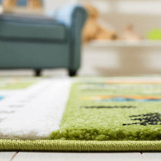 Safavieh Carousel Kids Collection CRK197Y Rug, Green/Beige, 2' X 8'