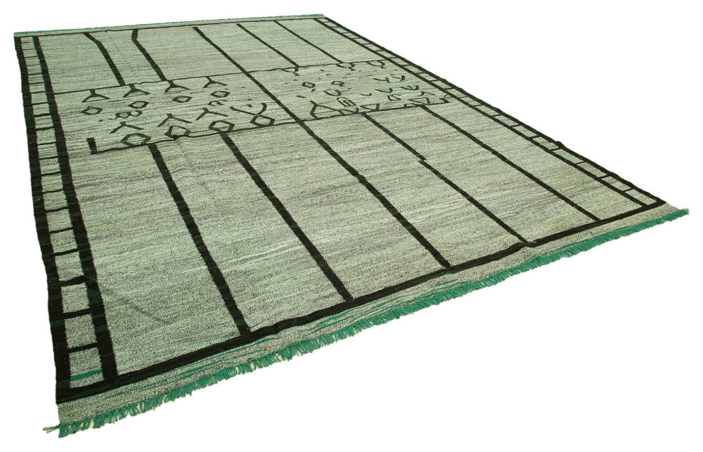 Rug N Carpet - Handwoven Turkish 10' 0'' x 14' 1'' Flatweave Wool Kilim Rug
