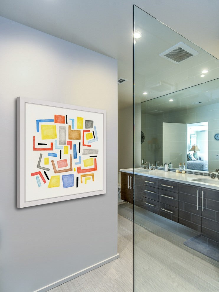 Marmont Hill, "Square Maze" by Nikki Galapon Framed Painting Print, 32x32
