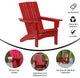 Halifax Weather Resistant Adirondack Chair with Cup Holder, Red