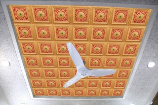 Gold-Red-Green 3D Ceiling Panels, 2'x2', 40 Sq Ft, Pack of 10