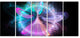 Blue Fractal Vortices of Energy, Floral Canvas Art Print, 60"x28", 5 Panels