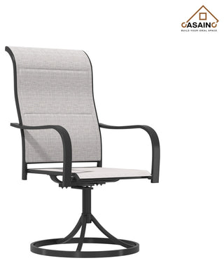 CASAINC 2 Piece Textilene Fabric Iron Frame Swivel Dining Chair