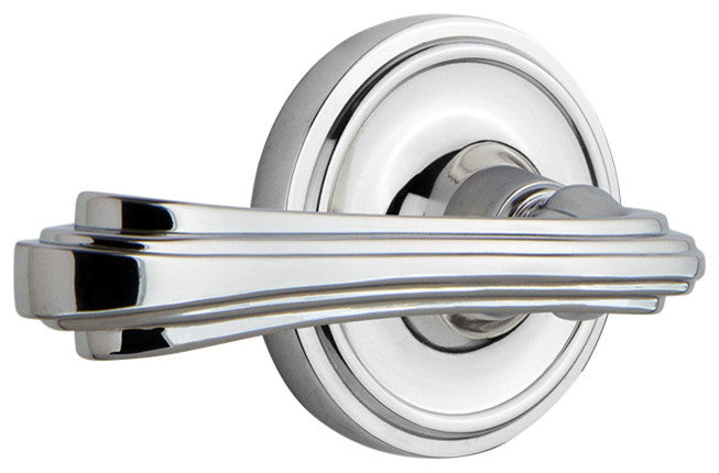 Classic Rose With Fleur Lever, Bright Chrome, Passage, Right-Handed
