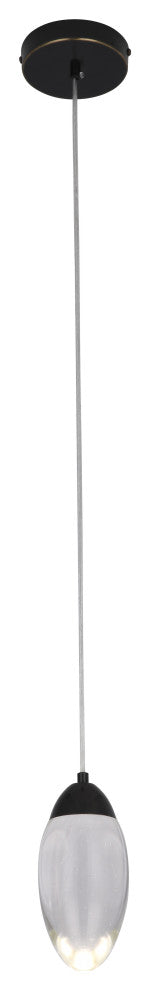 BETHEL INTERNATIONAL OCH04P7BK 1-Light LED Pendant, Matte Black