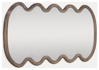 Swirl Ash Wood Large Mirror, Charcoal