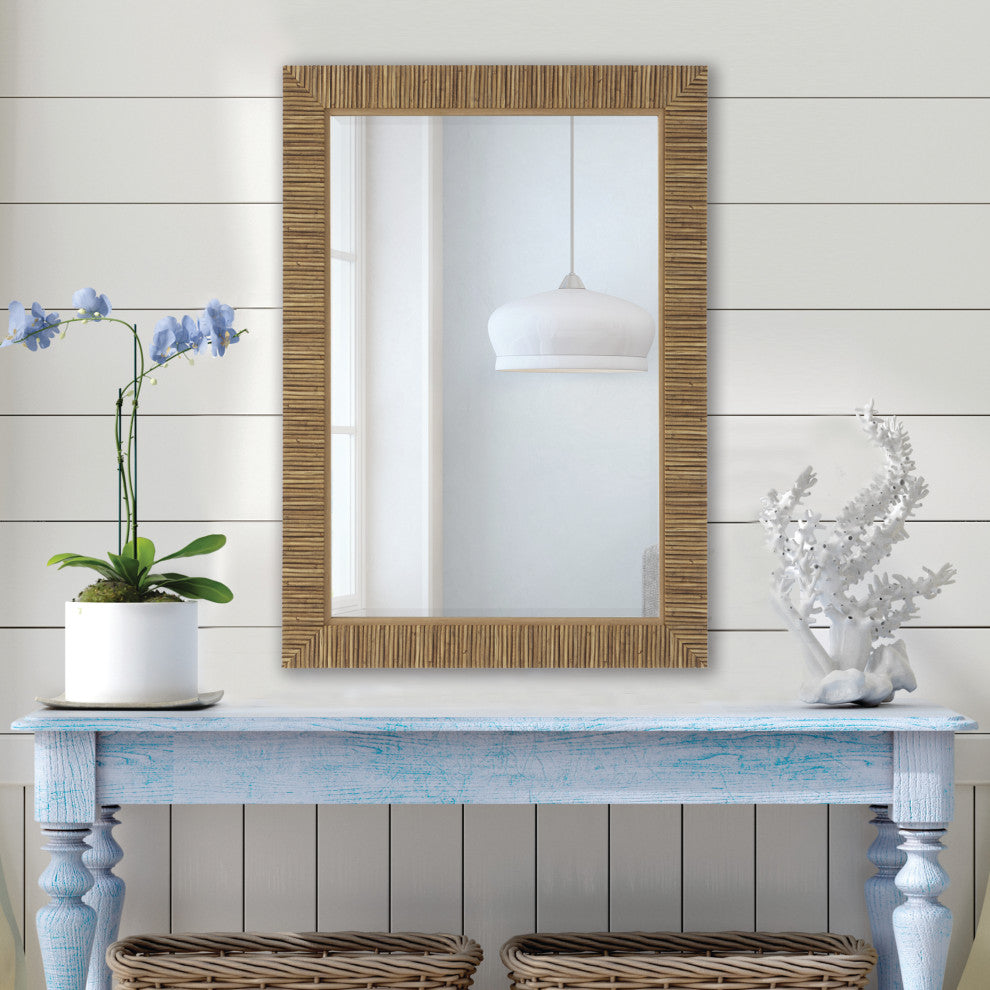 Contemporary 25" x 35" Parer Natural Mirror