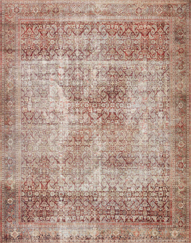 Printed Layla LAY-11 Cinnamon/Sage Area Rug, 5'x7'6"