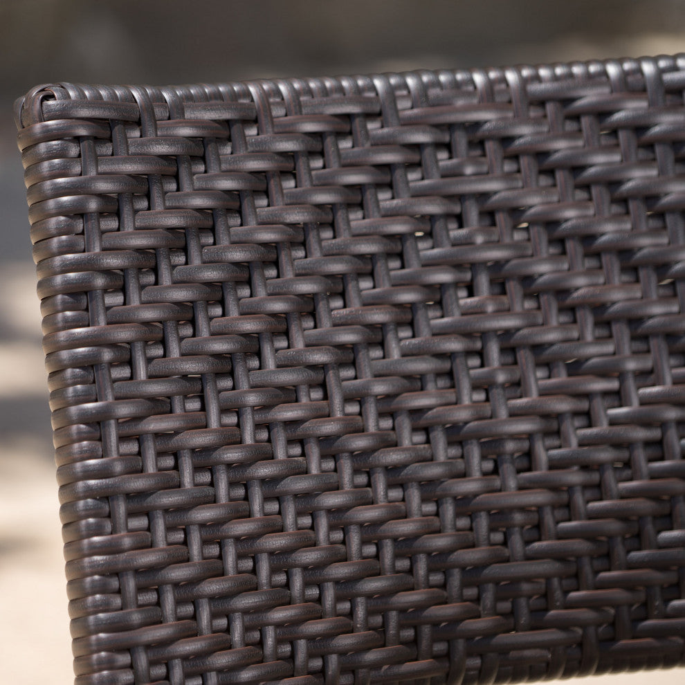 GDF Studio 3-Piece Cantinela Outdoor Wicker Folding Bistro Set