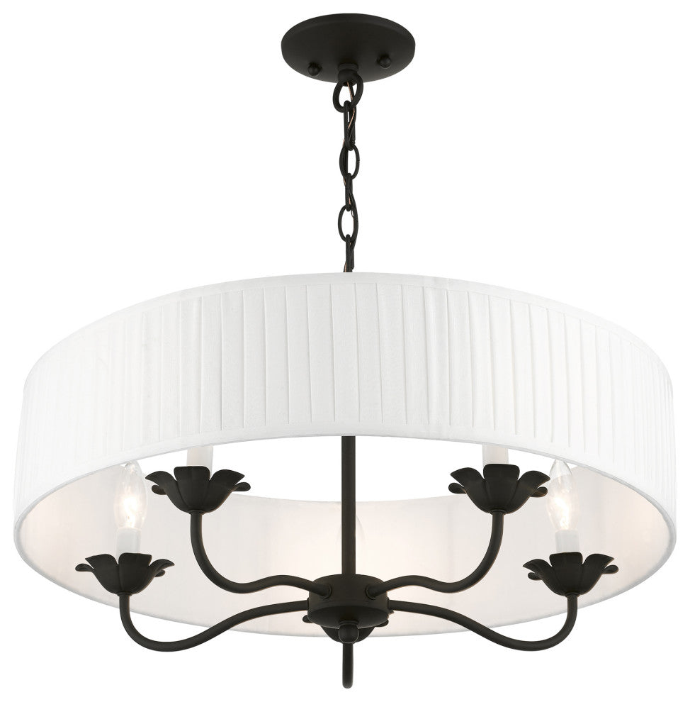 Livex Lighting 5 Light Black Pendant Chandelier