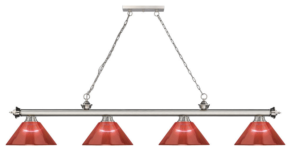 Zlite 2306-4BN-ARBG 4-Light Billiard, Burgundy