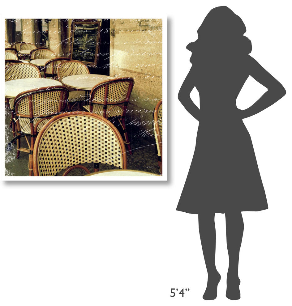 "Paris Bistro Letter" Digital Paper Print by Sue Schlabach, 38"x38"