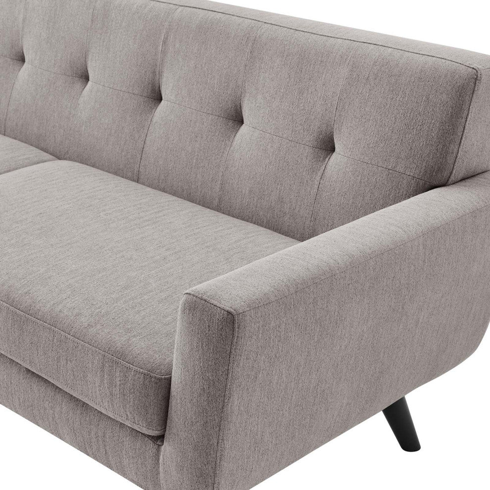 Sofa, Gray, Fabric, Modern, Mid Century Living Hotel Lounge Cafe Lobby