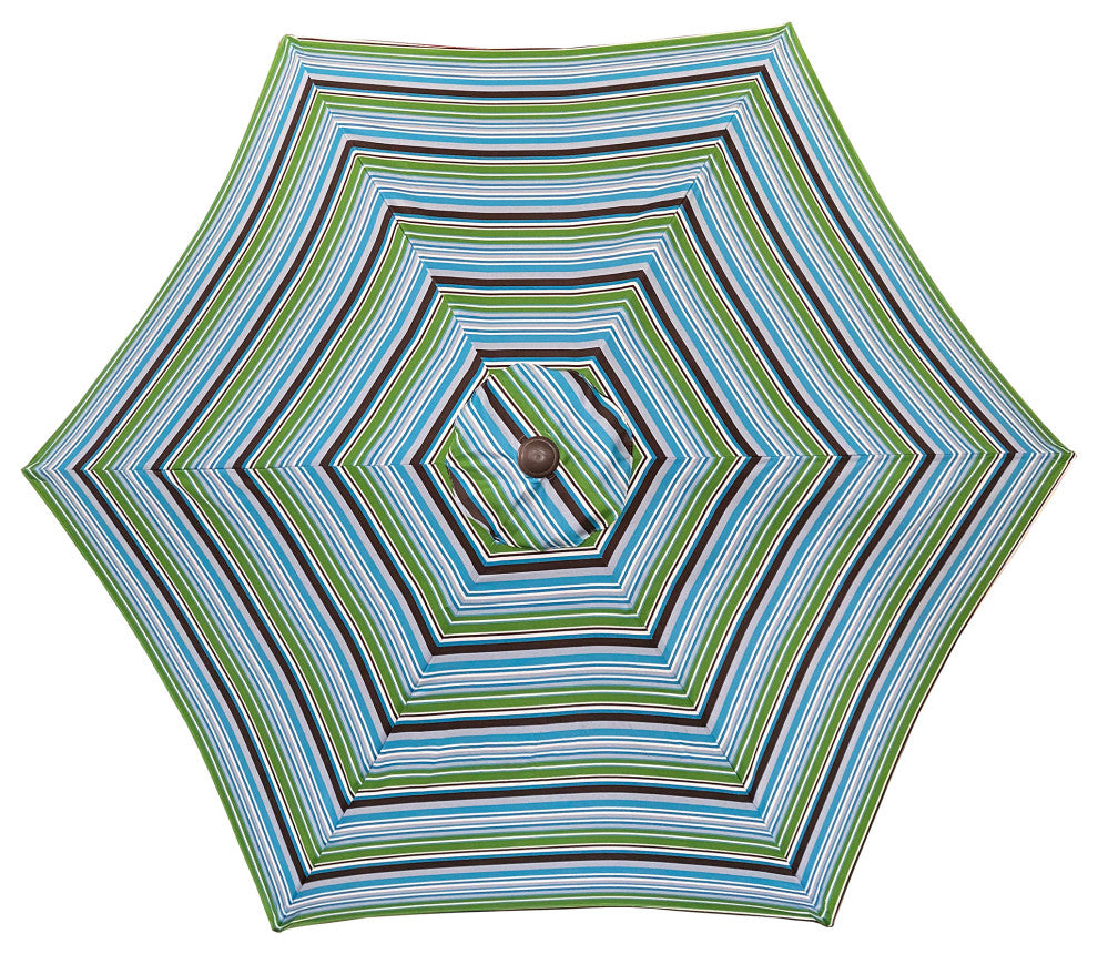 9' Outdoor Patio Steel Market Umbrella With Push Button Tilt and Crank, Green