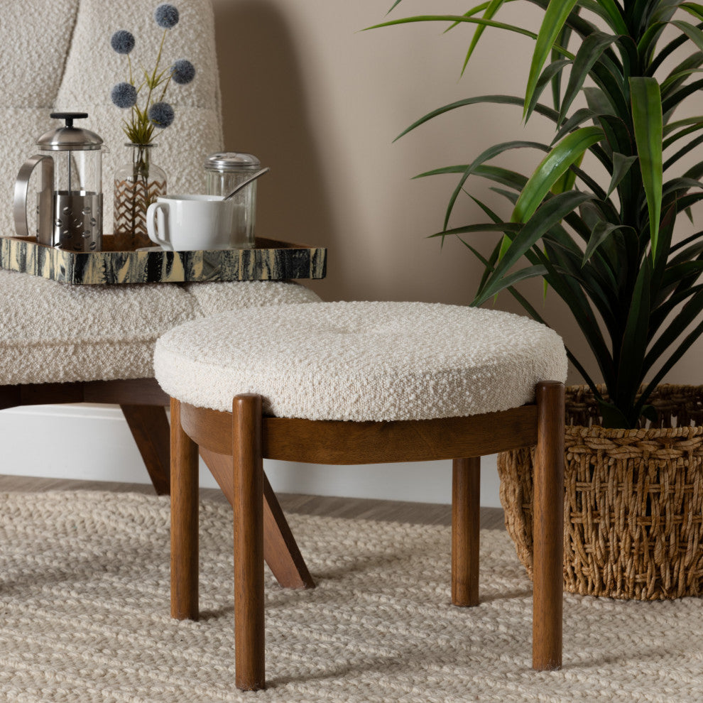 Monika Cream Boucle Ottoman Footstool