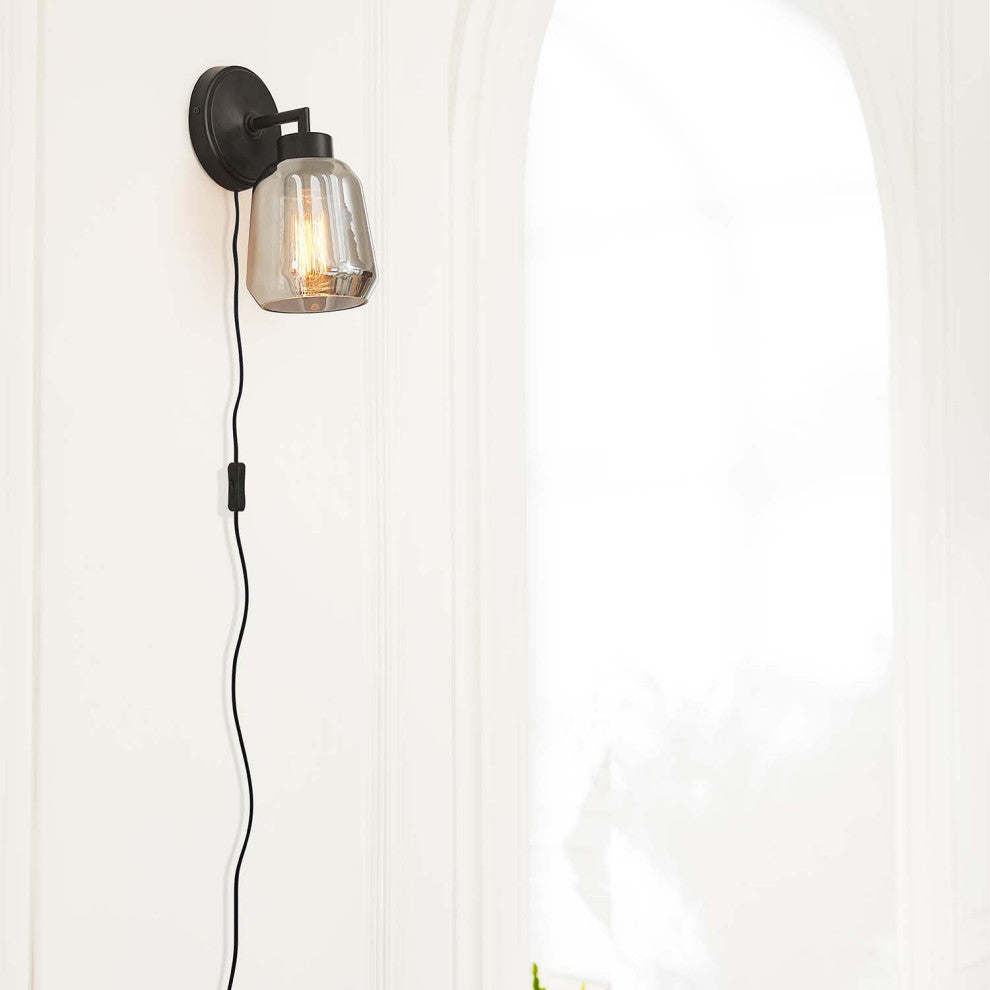 Salma 1-Light Matte Brass Plug-In or Hardwire Wall Sconce