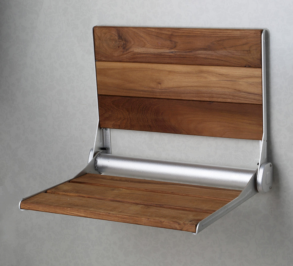 Isle 17" Teak Wood Wall Mounted Folding Shower Seat