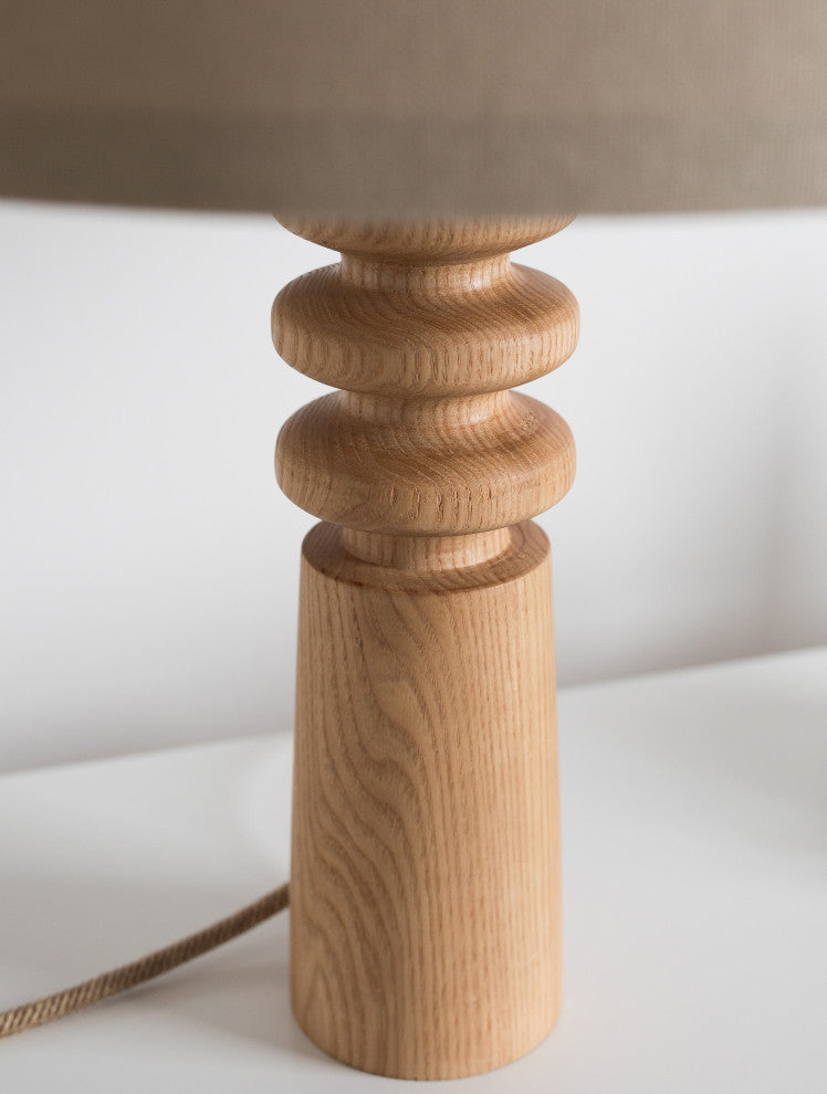 Bellows wood table lamp