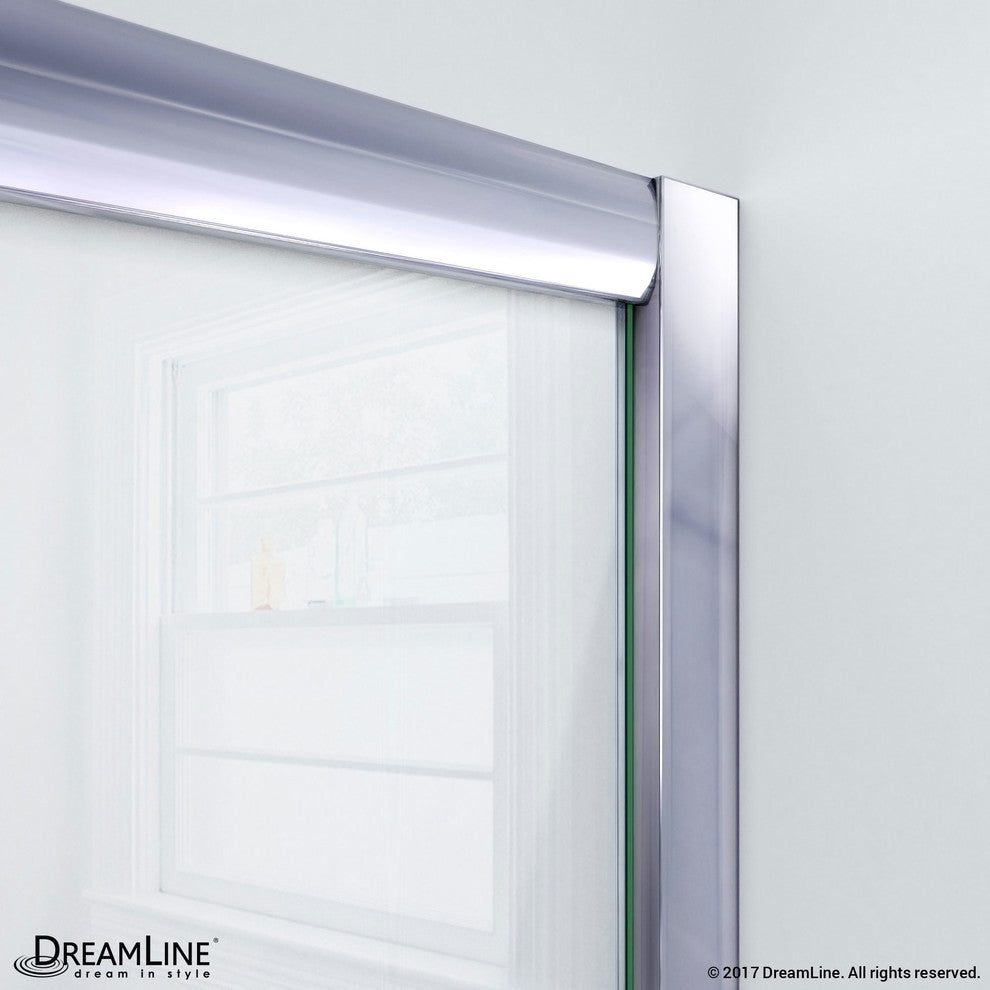 DreamLine Visions 56"-60" Frameless Sliding Tub Door, Clear Glass, Chrome