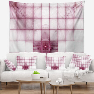 Purple Bat on Rader Screen Abstract Wall Tapestry, 39"x32"