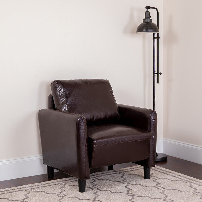 Candler Park Upholstered Chair in Brown Leather