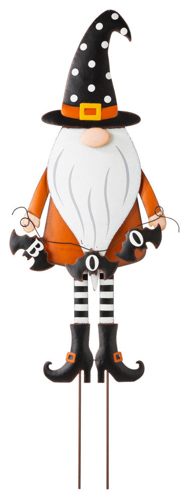 36"H Halloween Metal Gnome Yard Stake or Hanging Decor