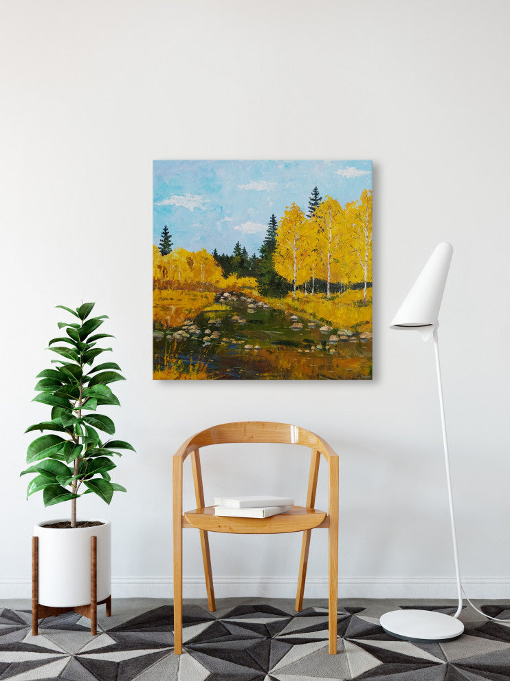 "Take the Scenic Route" Painting Print on Wrapped Canvas, 48x48