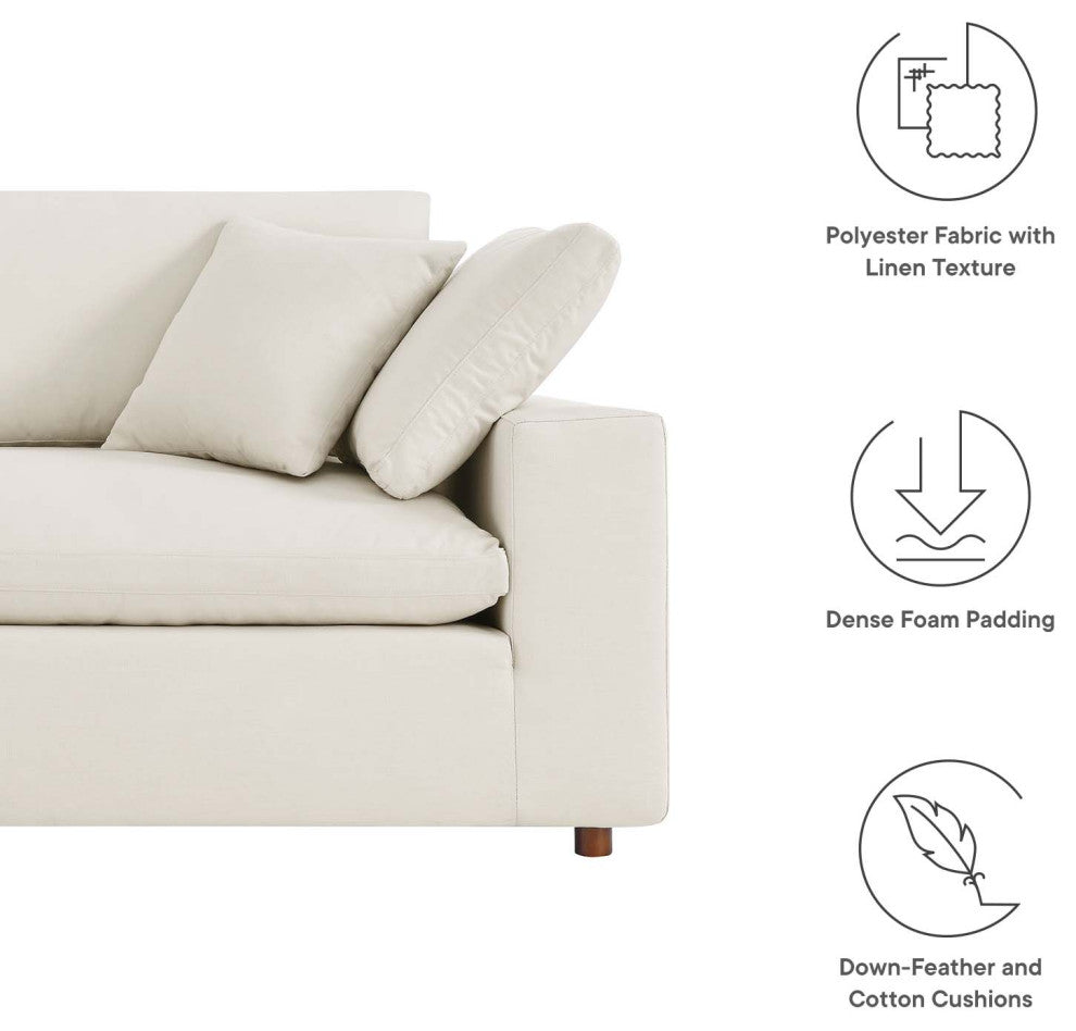 Commix Down Filled Overstuffed Sofa - Light Beige