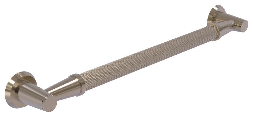16" Reeded Grab Bar, Antique Pewter