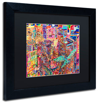 Josh Byer 'Friends' Art, Black Frame, Black Mat, 14x11