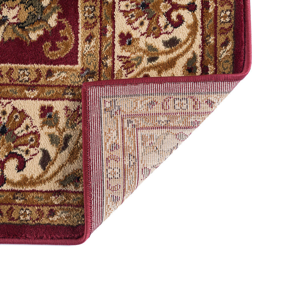 Ventura Transitional Oriental Red Rectangle Area Rug, 8'x10'