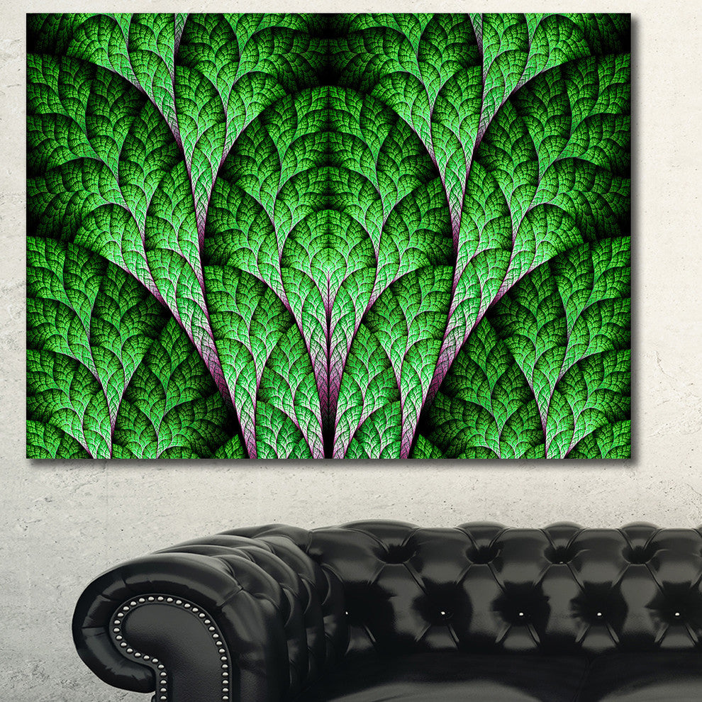 Exotic Green Biological Organism, Oversized Abstract Canvas Art Print, 60x40