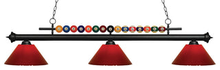 Shark 3 Light Billiard, Matte Black With Red Shade