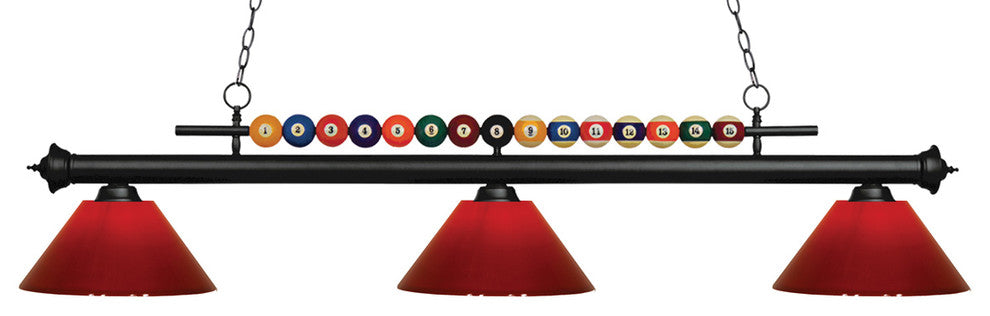 Shark 3 Light Billiard, Matte Black With Red Shade
