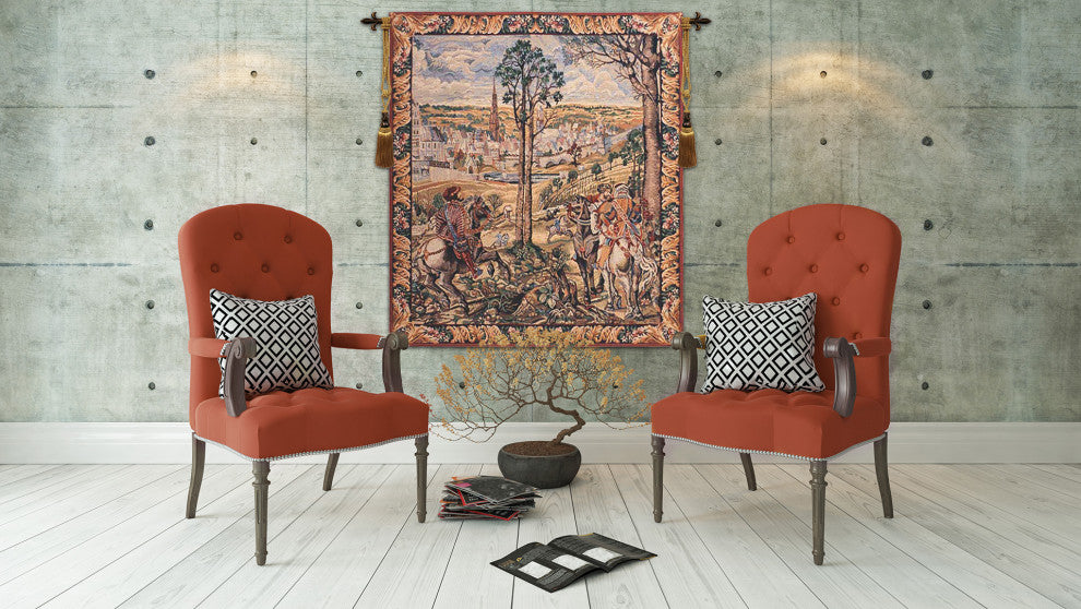Old Brussels Flanders Vertical Belgian Wall Tapestry
