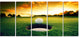 Golf Ball Near Hole, Landscape Canvas Art Print, 60"x28", 5 Panels