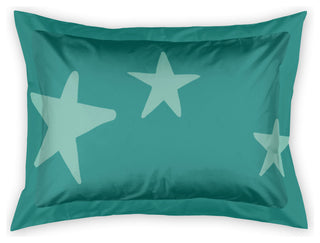Green Star Pattern Standard Brushed Poly Sham