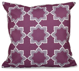 Bohemian, Geometric Print Pillow, Purple, 18"x18"