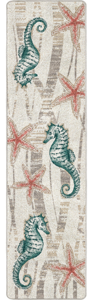 Seaweed Seahorse, Beige, 2'x8'
