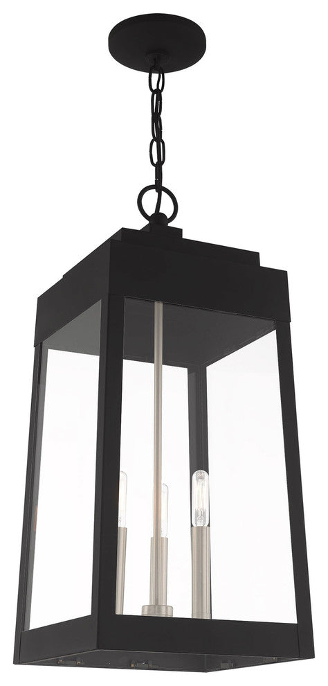 Transitional Outdoor Pendant Lantern, Black