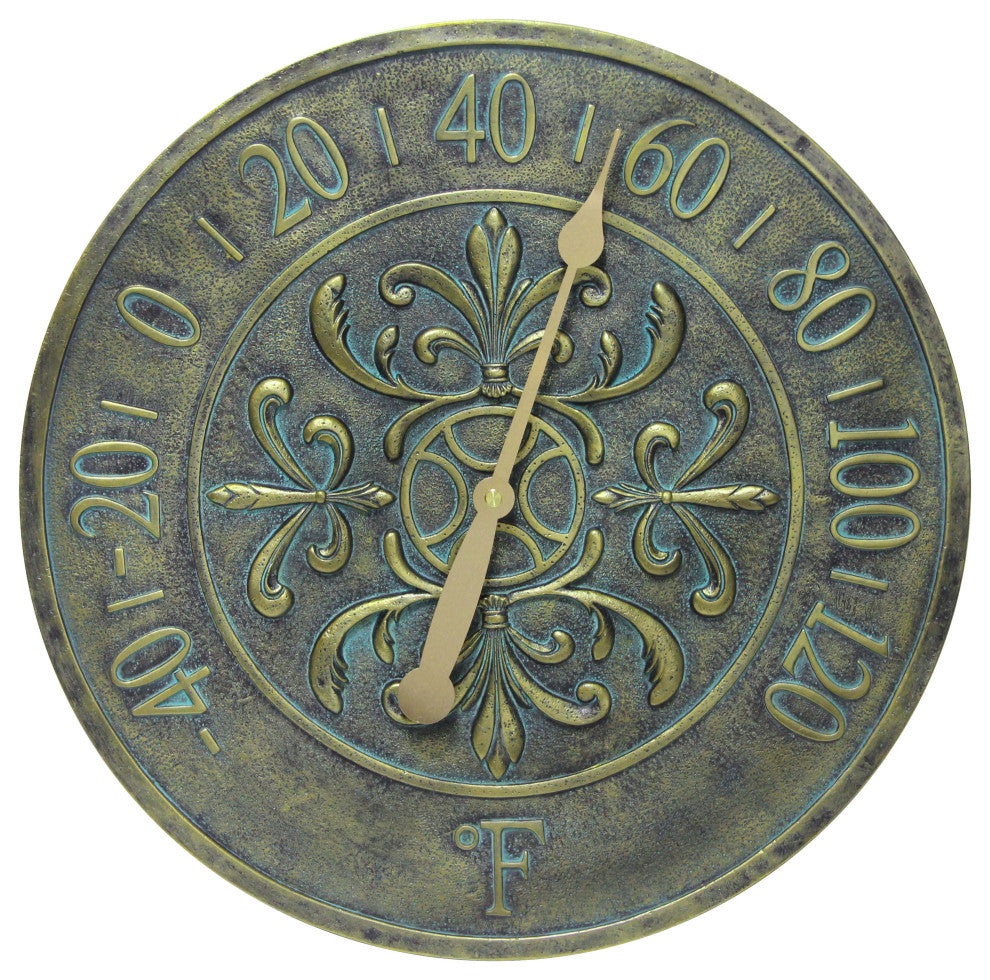 Blanc Fleur Aged Bronze Thermometer