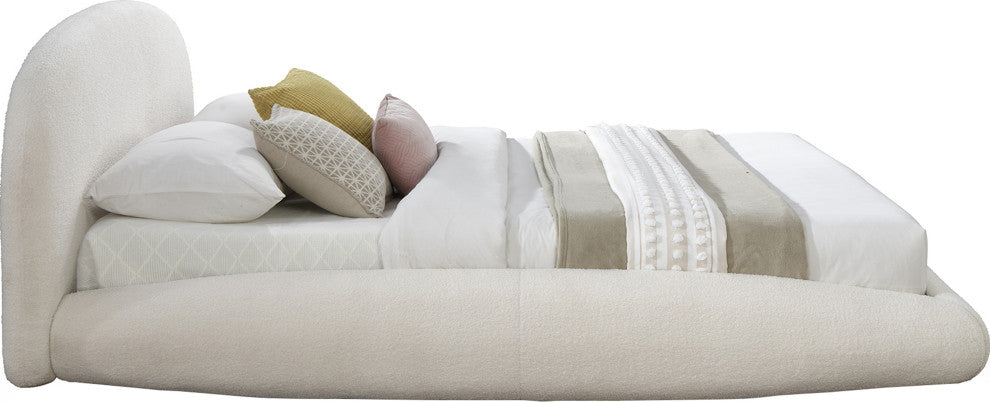 Genesis Upholstered Bed, Cream, Teddy Fabric, King