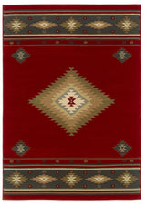 Oriental Weavers Hudson Red/Green Southwest/Lodge Indoor Area Rug 7'8"X10'10"