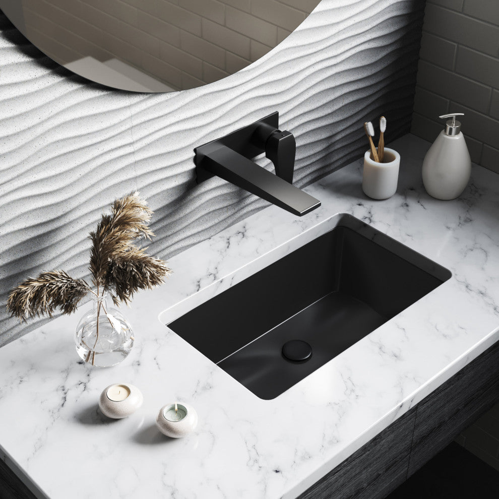 Voltaire 21" Rectangle Undermount Bathroom Sink, Matte Black