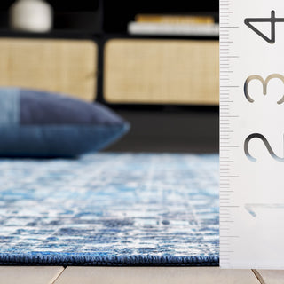 Safavieh Arizona Machine-Washable Collection ARZ901 Rug, Blue/Grey, 6' Round