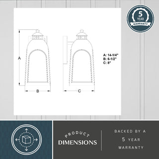 Pilsen 6.5" Outdoor Wall Light Brushed Charcoal