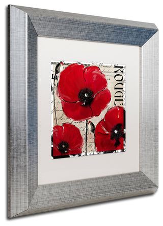 Color Bakery 'Rouge Two' Art, Silver Frame, White Matte, 11"x11"