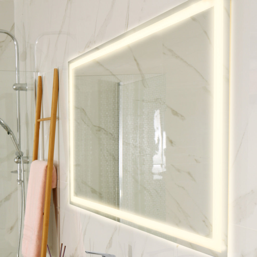 Pax Anti-Fog Front/Back-lit Bathroom Vanity Mirror, Touch Control, Height: 32"