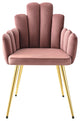 Dining Chair, Set of 2, Pink Gold, Velvet, Modern Cafe Bistro Hospitality